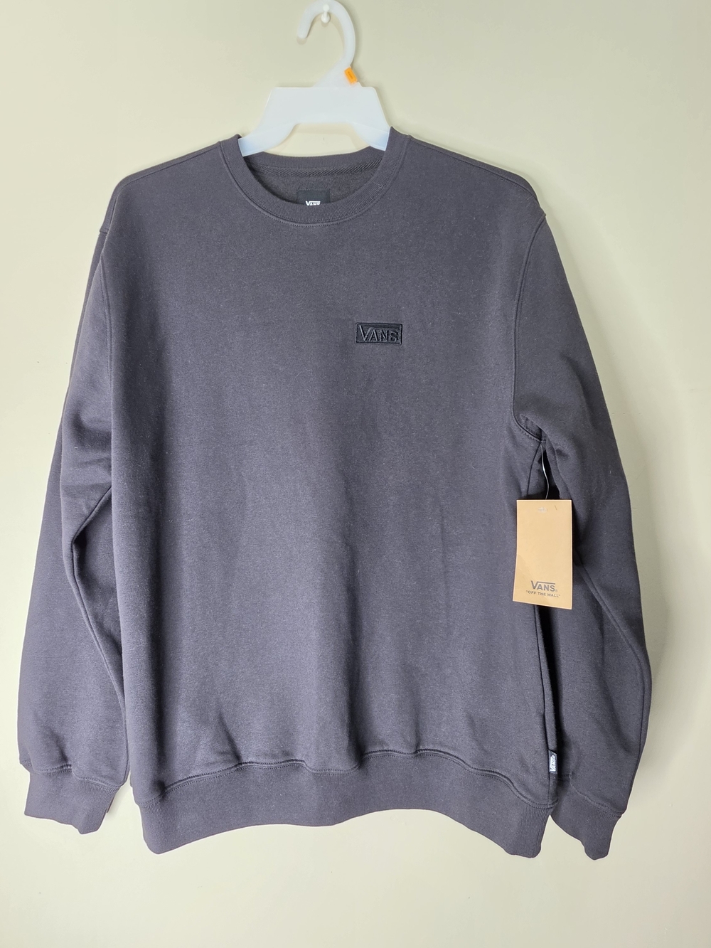 Vans Crewneck Sweatshirt Gray Small Logo Size M New With Tags